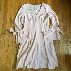 Calvin Klein Light Pink Bow Bell Sleeve Dress Size 10